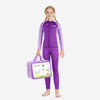 Dive 2-Piece set Purple & Pink Side Panel, Front-Zip Jacket with Full Length Pants, 2.5mm Neoprene Kids Swimsuit with Free Washbag