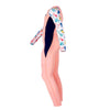 Full Length Dive Pink Whales & Dolphins Printed Kids Swimwear in UPF 50+ Fabric with Swim Cap & Free Washbag
