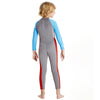 Dive Grey, Blue & Red, Full Length 2.5 mm Neoprene Kids Swimsuit with Free Washbag