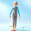 Dive Grey, Blue & Red, Full Length 2.5 mm Neoprene Kids Swimsuit with Free Washbag