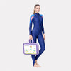 Full Length Navy Blue Stirrup Foot Loop, Teens and Womens Swimwear in UPF 50+ with Free Washbag