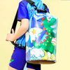 Blue Dino Big Size Clip On & Backpack Style Waterproof Swimming Bag