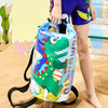 Blue Dino Big Size Clip On & Backpack Style Waterproof Swimming Bag