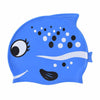 Black Polka Blue Fishy Silicone Swim Cap | 5yrs - 15yrs