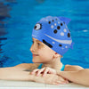 Black Polka Blue Fishy Silicone Swim Cap | 5yrs - 15yrs