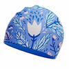 Blue Leaf & Bloom Theme Swimming Cap