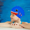 3D Cobalt Blue Red Wrinkle Silicone Swim Cap | 5yrs - 15yrs