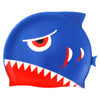 3D Navy Blue Red Eye Wrinkle Silicone Swim Cap | 5yrs - 15yrs