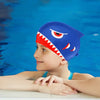 3D Navy Blue Red Eye Wrinkle Silicone Swim Cap | 5yrs - 15yrs