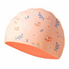 Peach Small Flower Print Swimming Cap