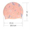Peach Small Flower Print Swimming Cap