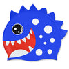 3D White Polka Cobalt Blue Silicone Swim Cap | 5yrs - 15yrs