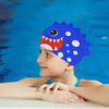 3D White Polka Cobalt Blue Silicone Swim Cap | 5yrs - 15yrs
