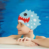 3D White Polka Mint Silicone Swim Cap | 5yrs - 15yrs