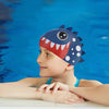 3D White Polka Navy Silicone Swim Cap | 5yrs - 15yrs