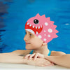 3D White Polka Pink Silicone Swim Cap | 5yrs - 15yrs