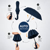 3Fold Black Checkered Auto Open & Close Umbrella for Teens & Adults