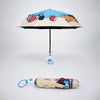 3 Fold Blue Puppy Skateboarding,Auto Open & Close Rain & Sun Dual Umbrella for Teens & Adults