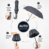 3 Fold Grey Checkered Auto Open & Close Umbrella for Teens & Adults