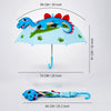 3D Face Blue Dino Spikes Umbrella for Kids-3-8Y