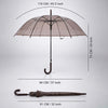 Coffee Brown Jelly Transparent Umbrella for Teens & Adults