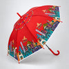 Maroon Mexico Landmark Print Umbrella for Teens & Adults