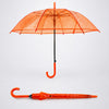 Orange Jelly Transparent Umbrella for Teens & Adults