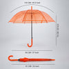 Orange Jelly Transparent Umbrella for Teens & Adults