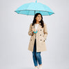 Pastel Blue Solid Black border Umbrella for Adults