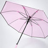 Pastel Pink Solid Black border Umbrella for Adults