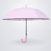 Pastel Pink Solid Black border Umbrella for Adults