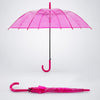 Hot Pink Jelly Transparent Umbrella for Teens & Adults