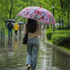 Pink Floral Tile Print Umbrella for Teens & Adults