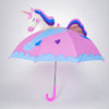 3D Face Pink Unicorn Umbrella for Kids-3-8Y
