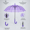 Rich Purple Jelly Transparent Umbrella for Teens & Adults