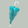 Self Print Turquoise Transparent Umbrella for Kids and Teens, 8yrs - 15yrs
