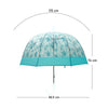 Self Print Turquoise Transparent Umbrella for Kids and Teens, 8yrs - 15yrs