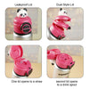 Silver Pink 3D Panda Stainless Steel Water Bottle | 550ml