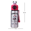 Silver Pink 3D Panda Stainless Steel Water Bottle | 550ml
