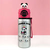 Silver Pink 3D Panda Stainless Steel Water Bottle | 550ml