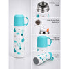 Blue Checks Cup Lid Design, Sleek Stainless Steel Thermos & Water Bottle for Kids, 350ml