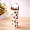 Brown Gift Stamps soft silicone handle series, Stainless Steel Tumbler and Water Bottle | 650ml