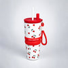 Red Cherry Hearts, Good Time Series, Stainless Steel Tumbler and Water Bottle for Kids & Adults, 710ml