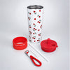 Red Cherry Hearts, Good Time Series, Stainless Steel Tumbler and Water Bottle for Kids & Adults, 710ml
