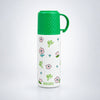 Green Checks Cup Lid Design, Sleek Stainless Steel Thermos & Water Bottle for Kids, 350ml