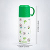 Green Checks Cup Lid Design, Sleek Stainless Steel Thermos & Water Bottle for Kids, 350ml