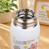 Green Lid, Lucky Capybara Series, Stainless Steel Water Bottle for Kids, 600ml