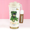 Shiny Green Ted Stainless Steel Premium Insulated Detox Infuser Bottle With Tea & Fruit Infuser Attachment | 520ml