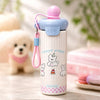 Happy Dog, Pink Ball Lid Series, Stainless Steel Tumbler and Water Bottle for Kids & Adults, 650ml