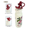 Maroon Floral Flask Water Bottle | 600 ml